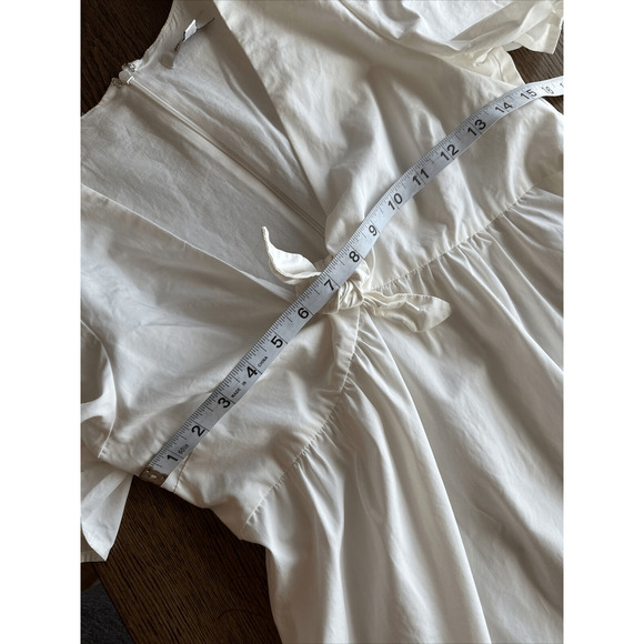 Madewell White Poplin Babydoll Dress‎ Womans size 4 Coquette crisp preppy sweet - Picture 11 of 12